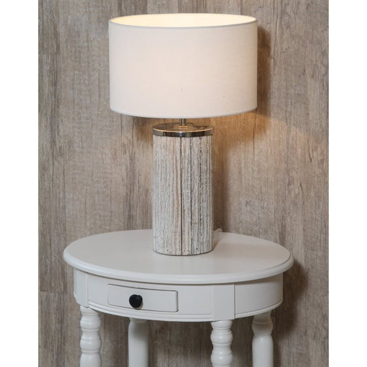 Haley Grey Wash Wood Column Lamp