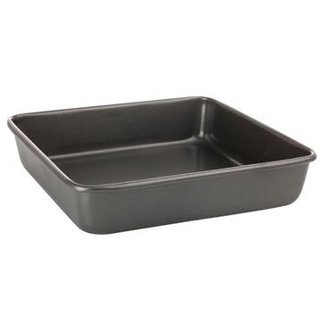 Square Shallow Cake Pan, 23cm, Grey