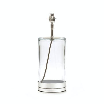Wisteria Regular Table Lamp in Nickel and Clear Glass, 39cm