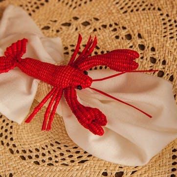 Narino Set of 4 Lobster Woven Napkin Rings, Red