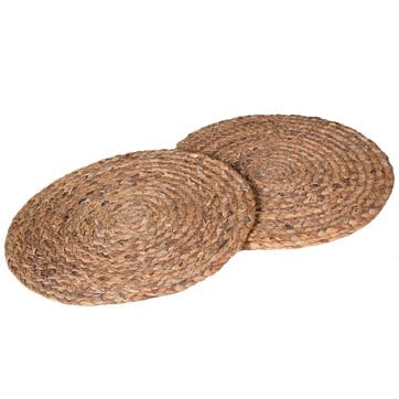 Round Set of 4 Placemats D35cm, Sea Grass