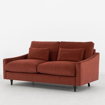 Model 07 Velvet 2 Seater Sofa, Brick
