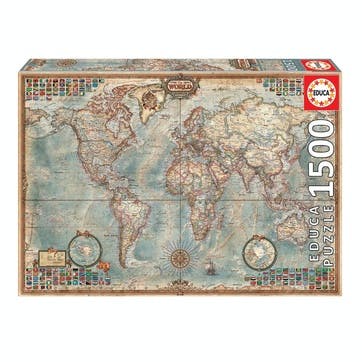 Political Map of the World 1500 piece Jigsaw Puzzle