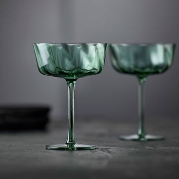 Vienna Set of 4 Champagne Bowls, 300ml, Green