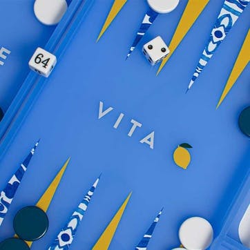 Dolce Vita Backgammon Board L45 x W38cm, Blue