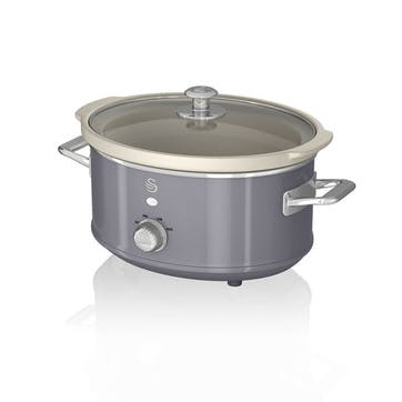 Retro Slow Cooker 3.5L, Grey