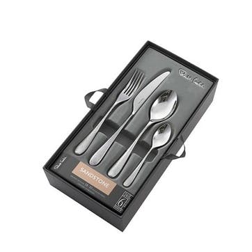 Bright Cutlery Set, 24 Piece for 6 people, Sandstone