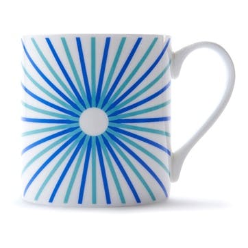 Mug, H9 x D8.5cm, Jo Deakin LTD, Burst, blue/turquoise