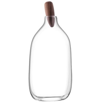 Float Decanter with Walnut Stopper 1.4L, Clear