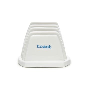 'Toast' Ceramic Toast Rack, White/Blue