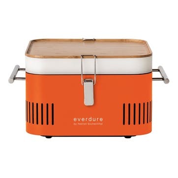 Charcoal portable barbeque, H23 x D35 x W43cm, Everdure, Cube, orange