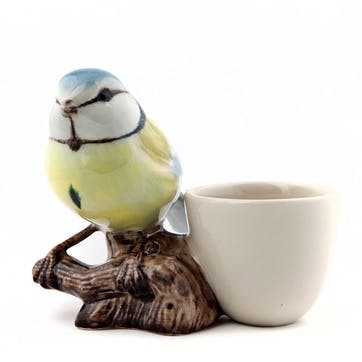 Blue Tit With Egg Pair of Egg Cups H9cm Blue