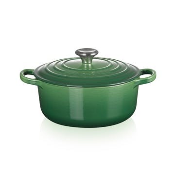 Signature Cast Iron Round Casserole 28cm, Bamboo Green