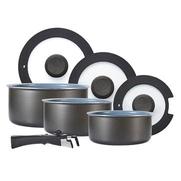 Freedom 7 Piece Non-Stick Cookware Set, Black