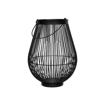 Venere Lantern with Glass Insert H34cm, Black