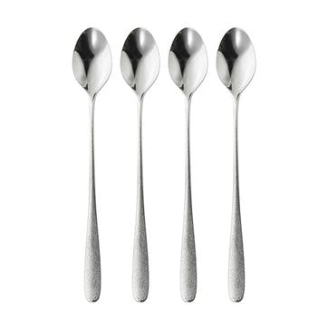 Sandstone Set of 4 Long Handled Spoons L20cm, Stainless Steel