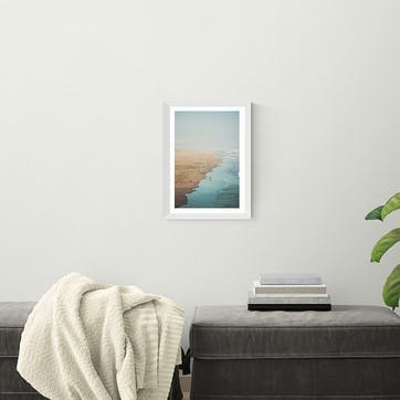 Oh Fine! Art Ocean Beach Print A3, White Frame