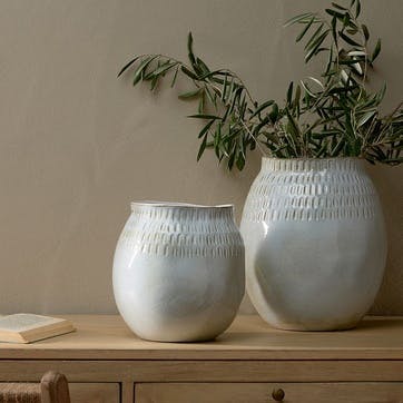 Anjuna Vase H23cm, Reactive White