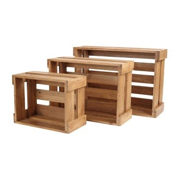 Nested Rustic Crates, Set of 3
