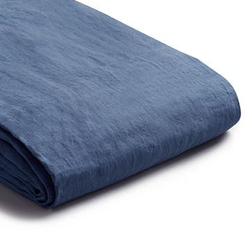 Cotton Linen Mix Duvet Cover, King, Blueberry