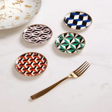 Versailles Set of 4 Coasters D10cm, Multi