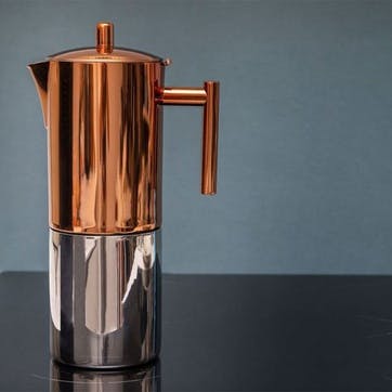 Espresso Coffee Maker 600ml, Copper Effect