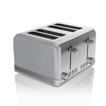 Retro 4-Slice Toaster, Grey