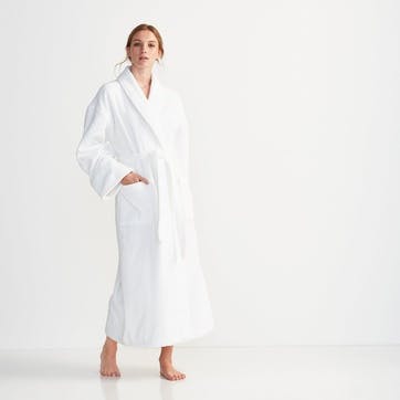 Unisex Classic Cotton Robe, Medium, White