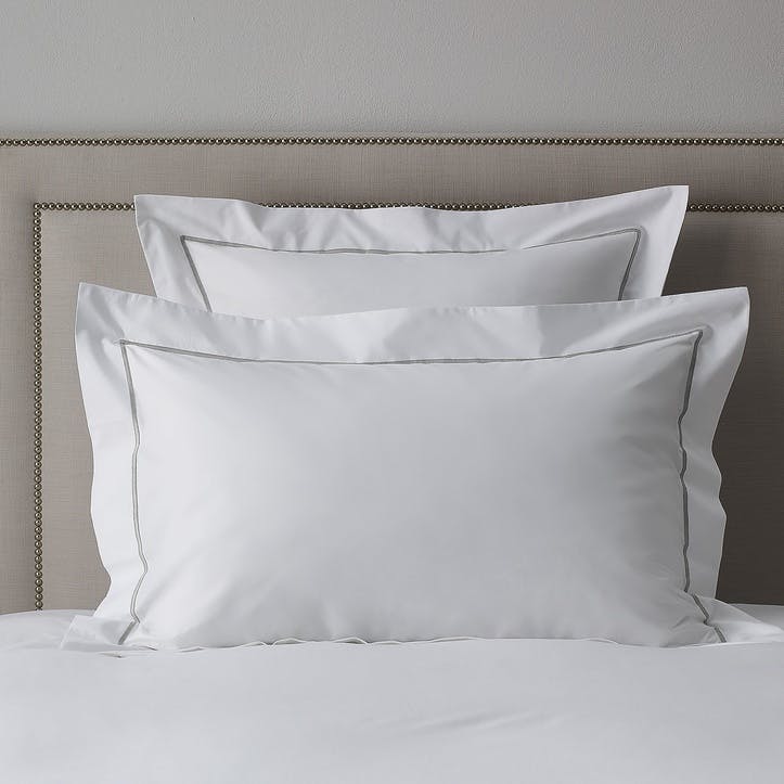 Savoy Oxford Pillowcase, Standard, Silver