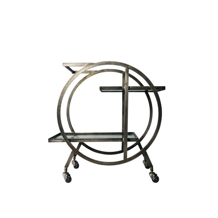 Kara Circular Trolley In Brass