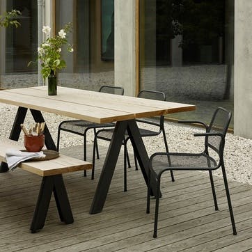 Table, L220 x W90 x H74cm, Skagerak, Overlap, hunter green