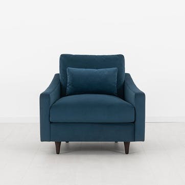 Model 07 Velvet Armchair, Teal