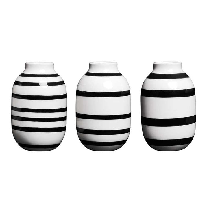 Omaggio Set of 3 Mini Vases, Black