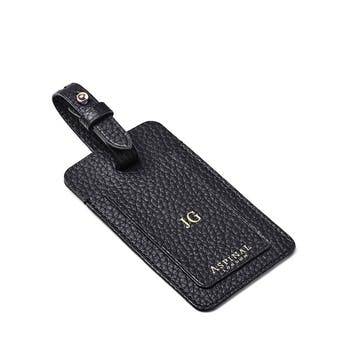 Luggage Tag H11.5 x W6.5cm, Black Pebble