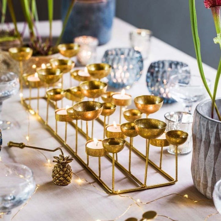 Multi Tea Light Holder, Gold