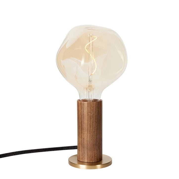 Knuckle Pendant Table Lamp with Voronoi Bulb H30 x D13cm Walnut & Brass