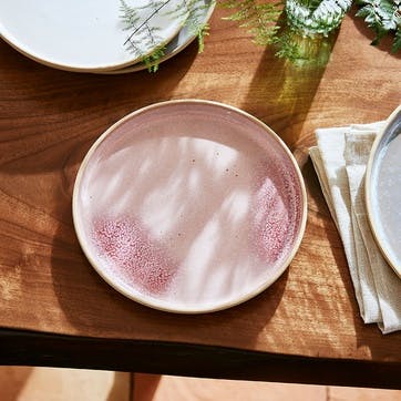 Minerals Set of 4 Side Plates D21.5cm, Rose Quartz