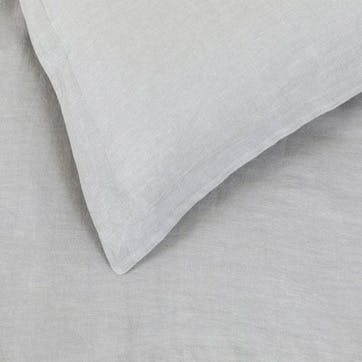 Washed Linen Super King Fitted Sheet, Grey