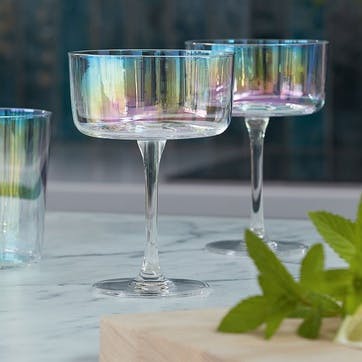 Iridescence Set of 2 Champagne/Cocktail Glasses 230ml, Mother of Pearl