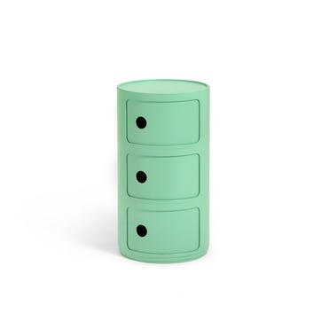 Componibili, 3 Door Cabinet, Green