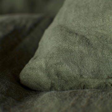 Linen Duvet Cover, Super King, Olive Green