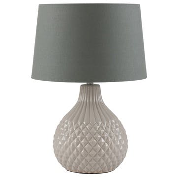 Rhea Geo Ceramic Table Lamp; Grey