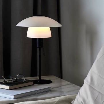 Verona Table Lamp H40cm, Opal White