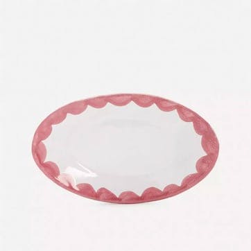 Small Oval Serving Dish, Pink