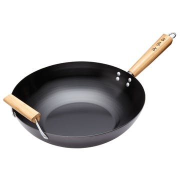 Oriental Carbon Steel Non Stick Wok, D35cm