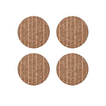Monochrome Cork Coasters, Set of 4