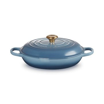 Signature Cast Iron Shallow Casserole 30cm, Chambray