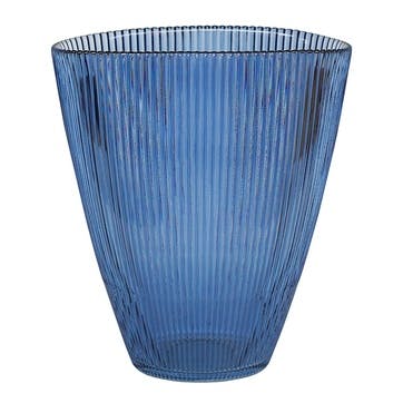 Ribbed Vase H24.5cm, Navy
