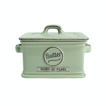 Pride of Place Butter Dish, Old Green