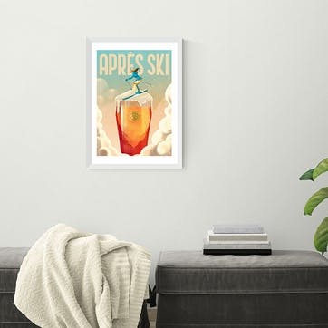 Mark Harrison Apres Ski II Print A2, White Frame